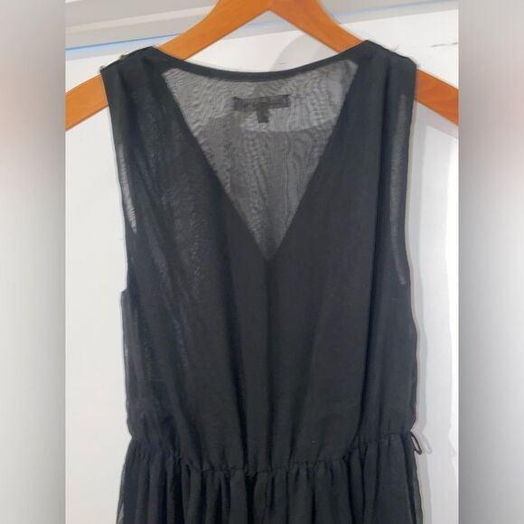 DOUBLE ZERO Sleeveless V-Neck Black Wide Leg Jumpsuit w Gold Toned Accents Small - Picture 8 of 13